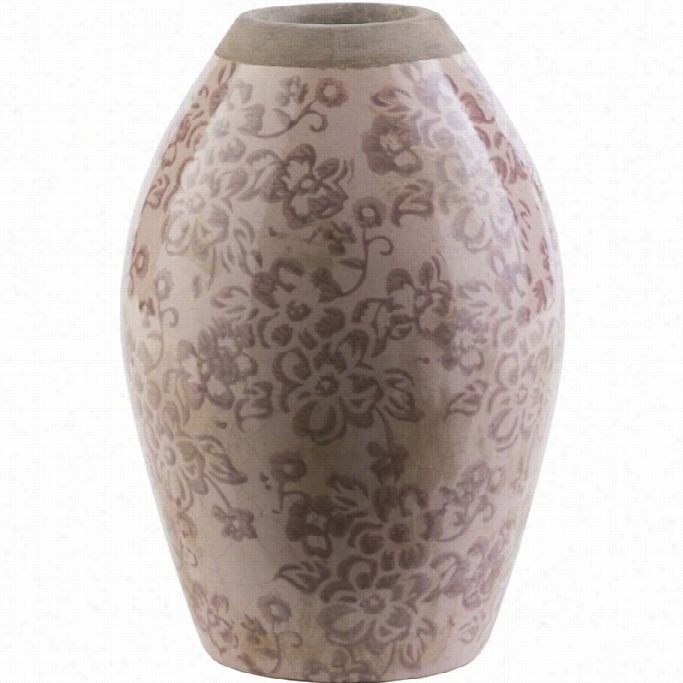 Surya Lelcair 8.46 X 5.71 Ceramic Vase In Golssy  Brown