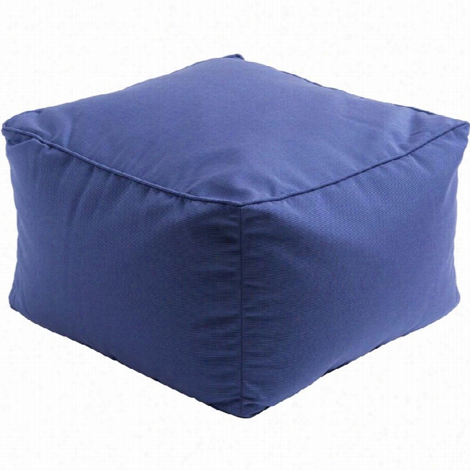 Surya Piper Cube Pouf Ottoman In Cobalt