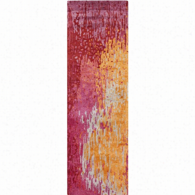 Surya Serenade 2'6 X 8' Hand Tufted Wkol Runner Rug In Red  And Orange