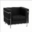 Flash Furniture Hercules Regal Series Leather Chair in Black