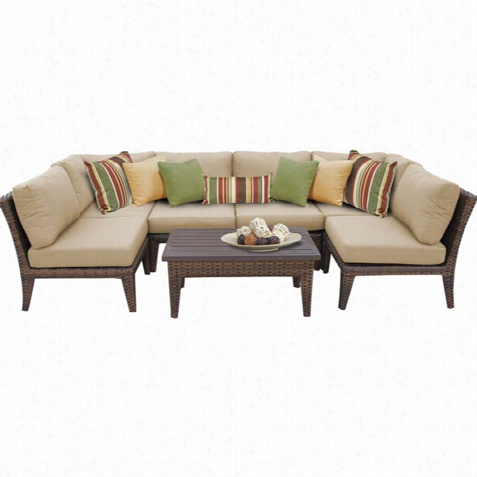 Tkc Manhattan 7 Piece Outtdoor Wicker Sofa Set Inwheat