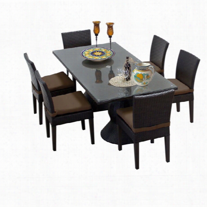 Tkc Napa 7 Piece Wickre Patio Dining Set In Cocoa