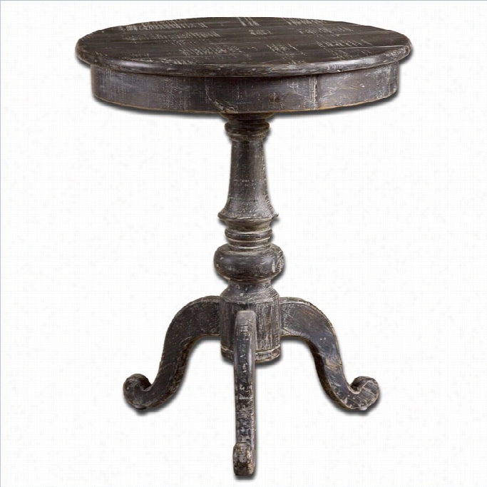 Uttermost Cadey Reclaimed Fir Wood Side Table In Dusty Char Coal