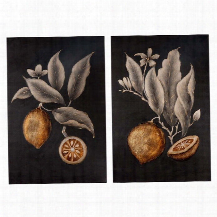 Uttermost Citrus Study Palm Painted Art (seet Of 2)