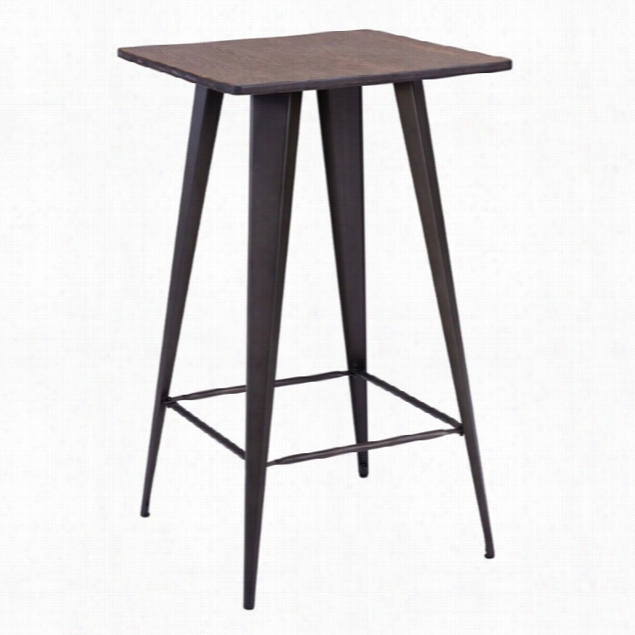 Zuo Titus Bar Tabel In Rusty And Ellm Wood Top