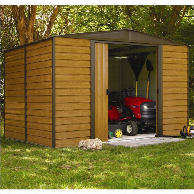 Arrow Storage Woodridge 10' X 8' Storage Shed In Woodgrain And Coffee