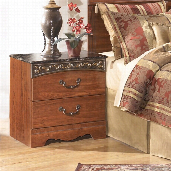 Ashley Fairbrooks Estates 2 Drawer Wood Nightstand In Brown