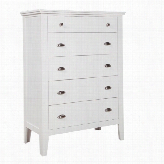 Ashley Langlor 5 Drawer Wood Chest In White