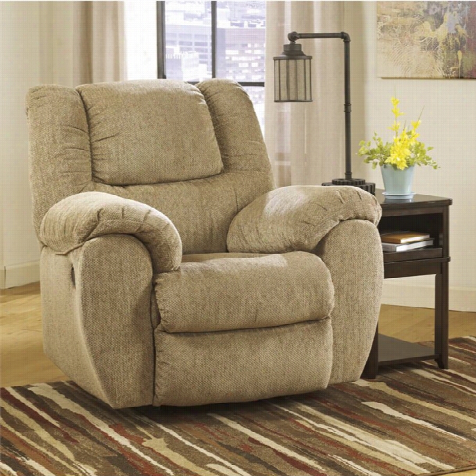 Ashley Yedlon Fabric Rocker Recliner In Mocha