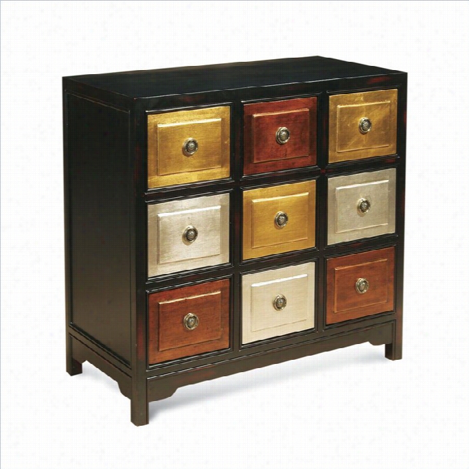 Bassett Reflector Tic-tactoe Accent Chest In Blac Kand Red Rub