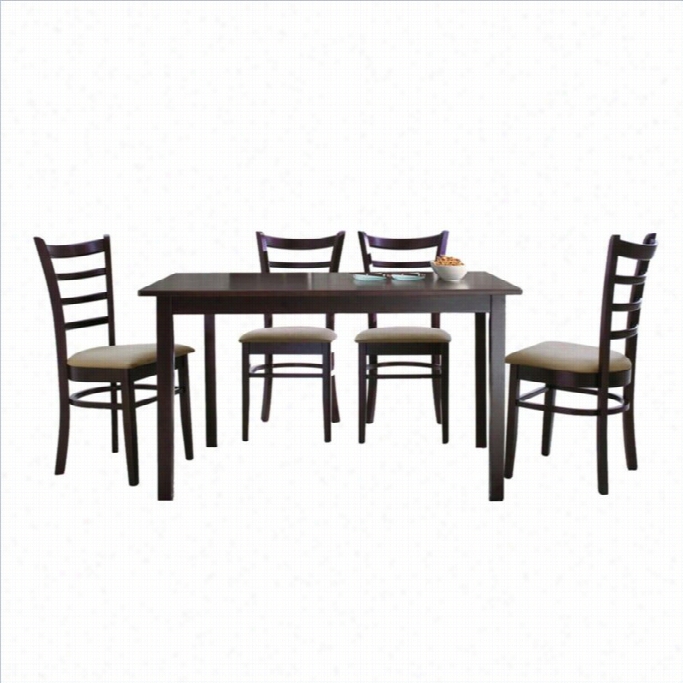 Baxto N Studio Lanark 5 Piece Dining Ste In Dark Bdown