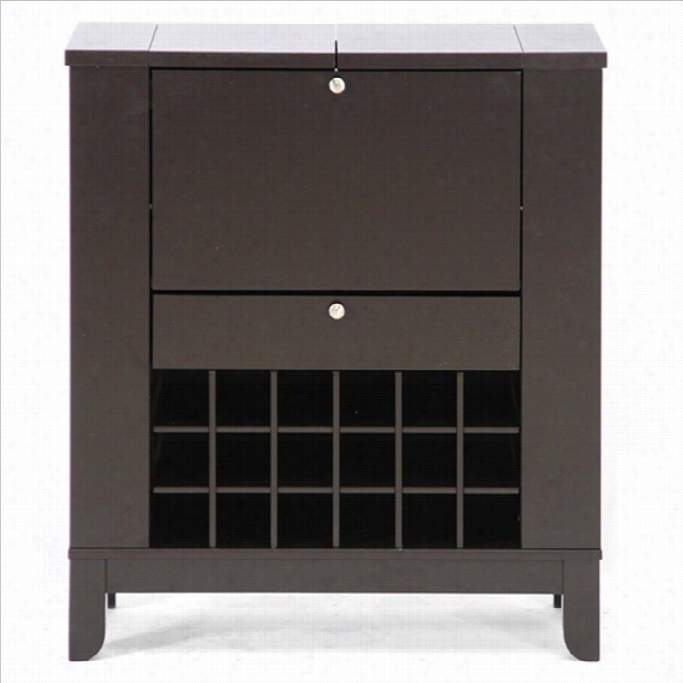 Baxton Studio Modesto Dry Home Bar And Wine Cabinet In Dark Brown