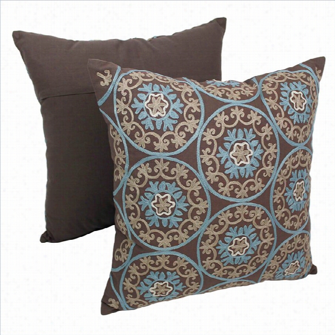 Blazing Needles Indian Medallion Throw Pillows In Broan (set Of 2)