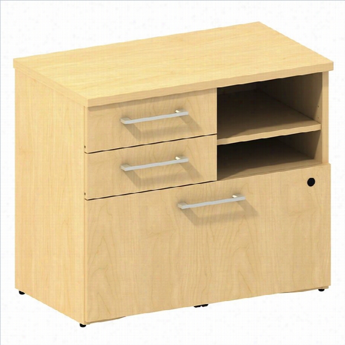 Bush Bbf 300 Series Lower Piler And File Cabinet In Natural Maple