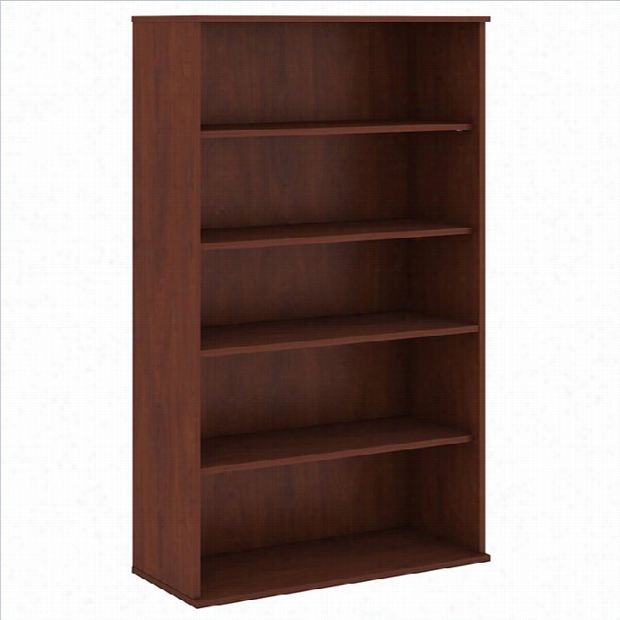 Bush Bbf 66h 5 Shelf Bookcase In  Hansen Cherry