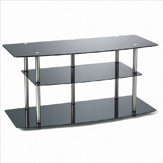 Convenience  Concepts Elegant Glass 42 Tv Stand In Negro