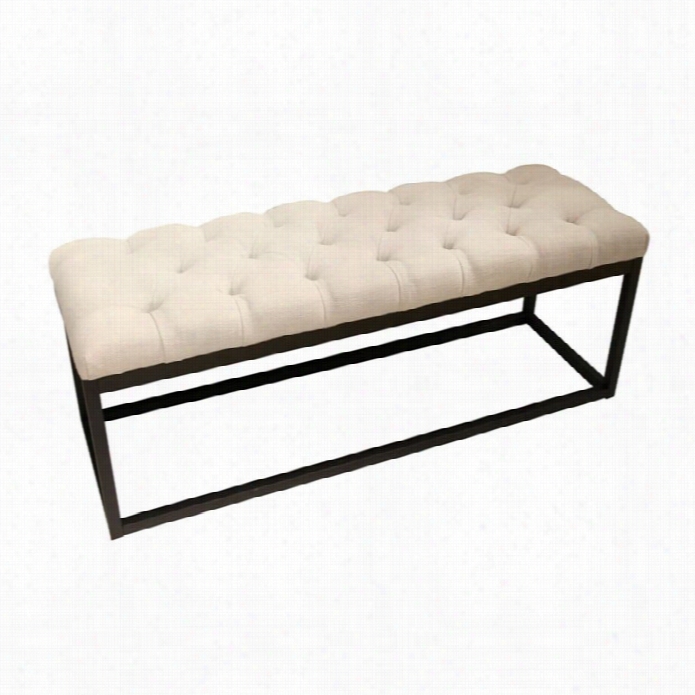 Diamond Sofa Mateo Tufted Metal Small Lienn Bench In Desert Sand