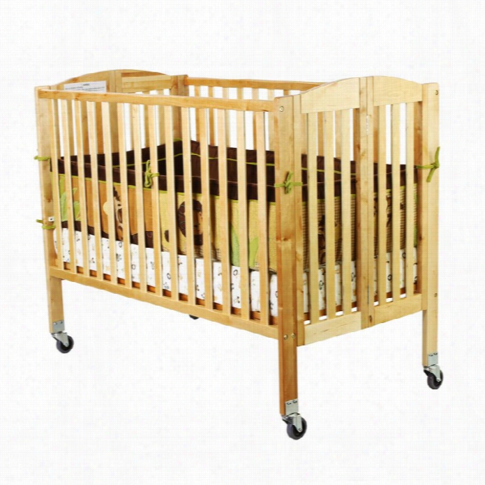 Drezm On Me Folding Full  Isze Convenience Crib In Naturall