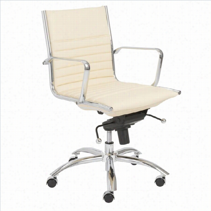 Eurostyle Dirk Cheaply Back Office Chair In Butter And Chrome