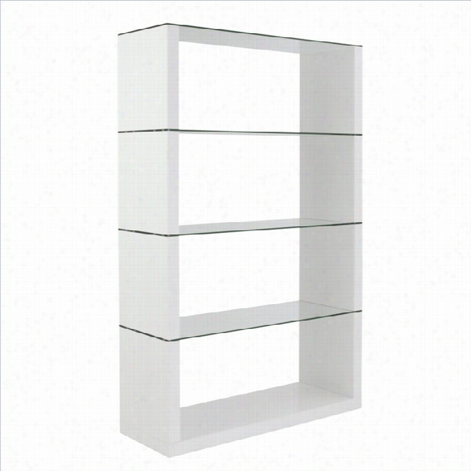 Eurostyle Lennox Shelving Unit Glass In White