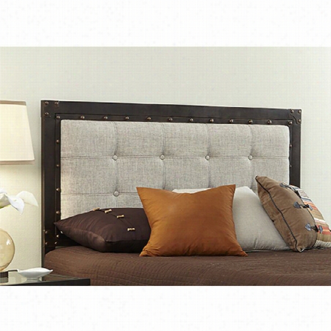 Fashion Bed Gotham Headboard In Latte And Brushed Copper-queen