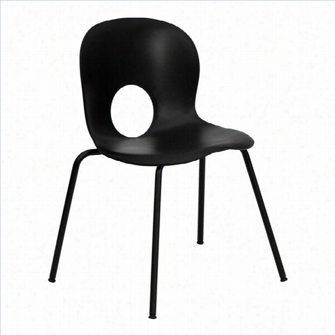 Flash Furntiure Hercules Designer Plastic Stacking Chair In Black