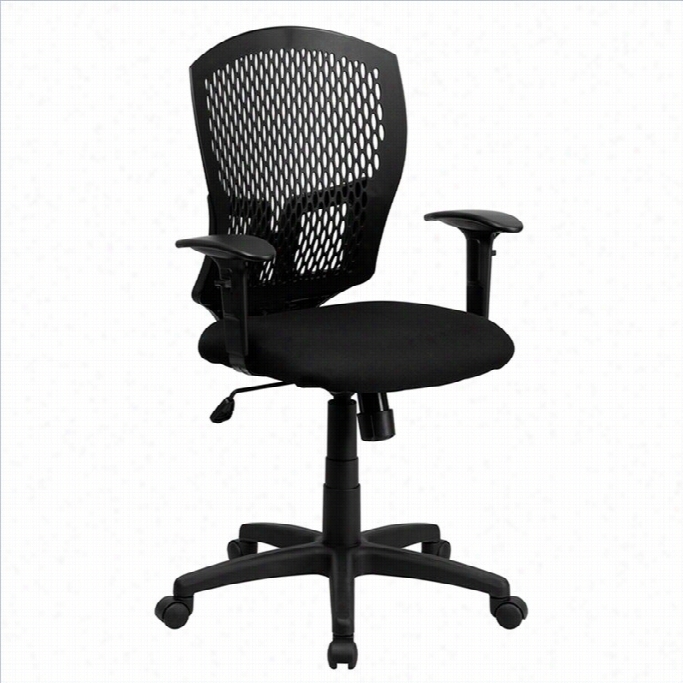 Flas Furnitue Mid Back Tas K Office Chair Wiht Arms In Black