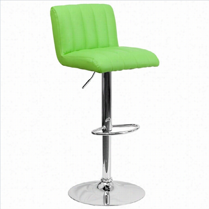 Fla$h Furniture Quilted 25 To 35 Adjustable Bar Stool In Green