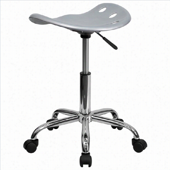 Slang  Furniture Vibrant Chrome Adjustable Bar Stool In Silver