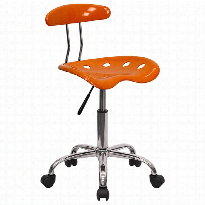 Flash Furnture Vibrant Office Chair In Orange Anc Chrome