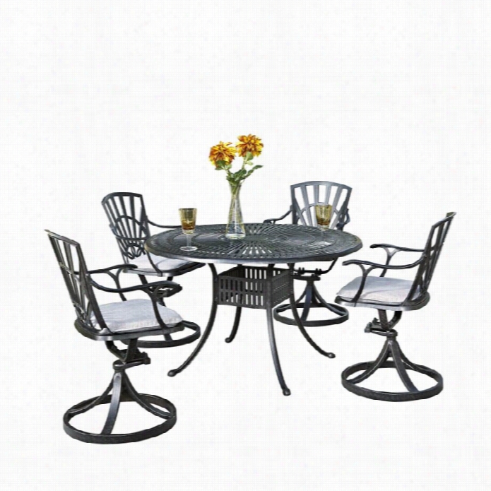 Home Styles Largo 5 Piece Patio Dining Set With Cushions Ni Charcal