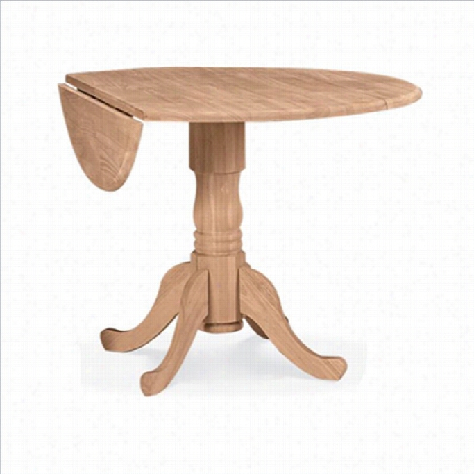 International Concpets Unfinished Wood 42 Dual Drop Leaf Casual Dining Table