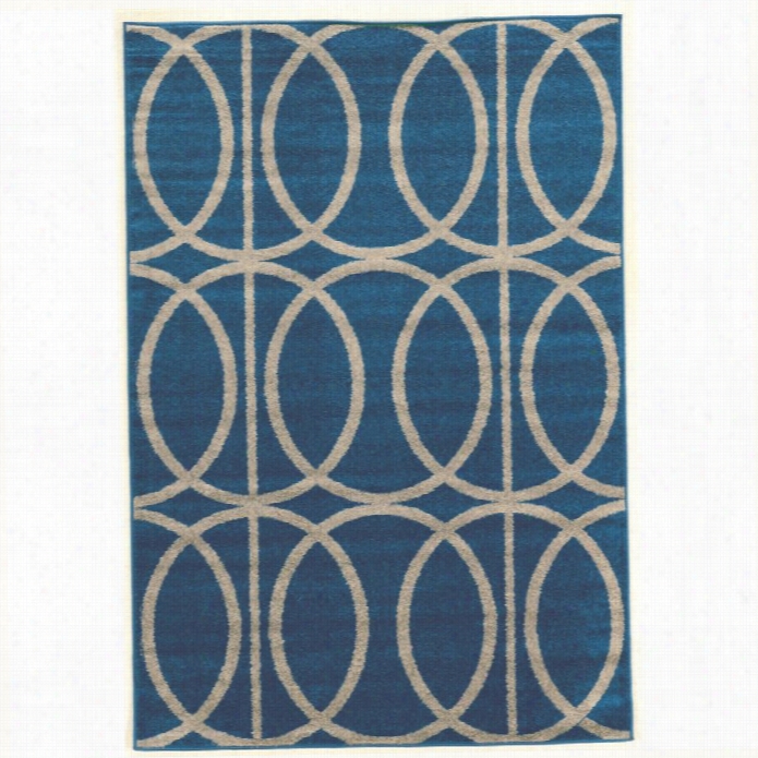 Linon Claremont 5' X 7' Rugs In Blluue And Grey