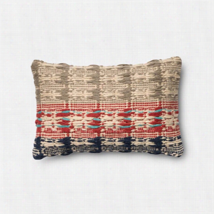 Loloi 1'1 X11'9 Wool Poly Pillow In Red And Blue