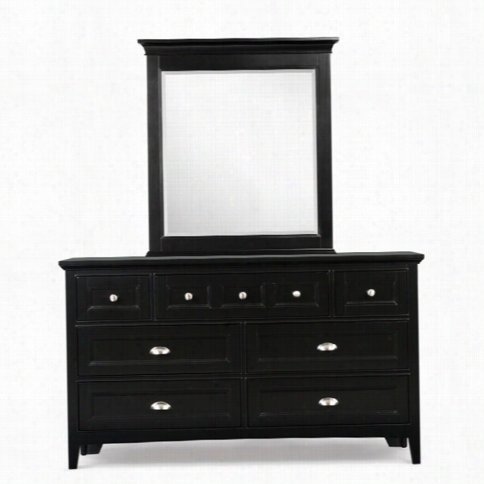 Magnussen Bennett Forest 7 Drawer Dresser And Mirror Set I N Black