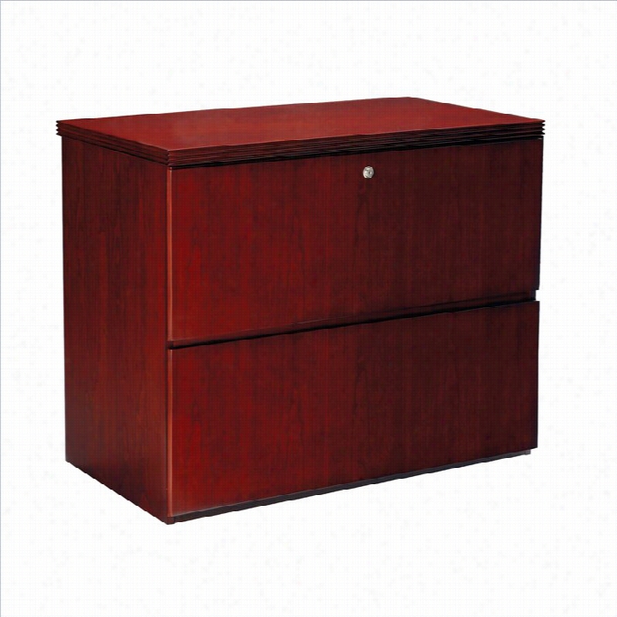 Mayline Luminary 2 Drawer Lateral Wood File Cabinet In Cherry Finish