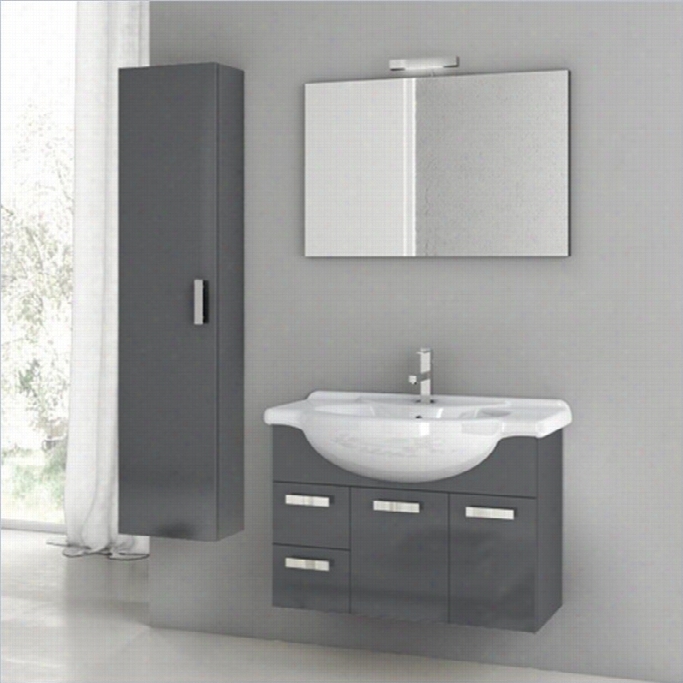 Nameek's Acf 32 Phinex Wall Mounted Bathroom Vanity Set In Glossy Antthracite