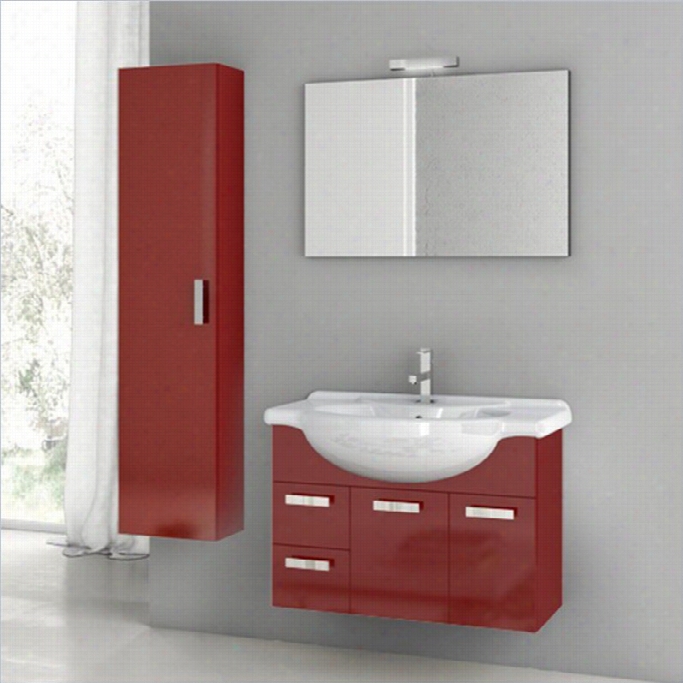 Nameek's Acf 32 Phinex Wall Mounted Bathoom Conceit Set In Gllossy Red