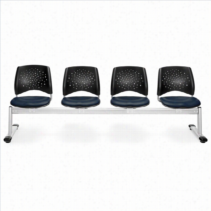 Ofm Star 4 Beam Seating Inyl Seats In Navy