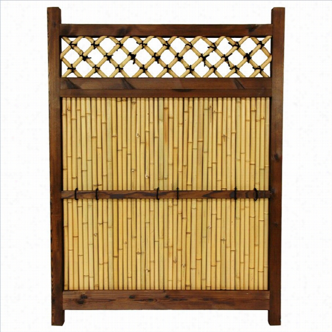 Oriental Furniture 4' X 3'  Zen Garden Fence In Natural