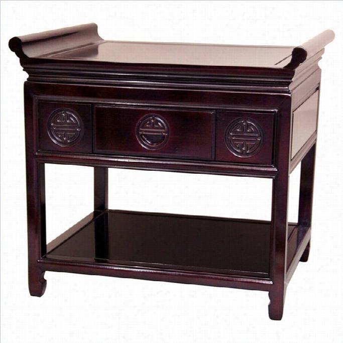 Oriental Furniture Altar Table In Rosewood- 22 Ibches