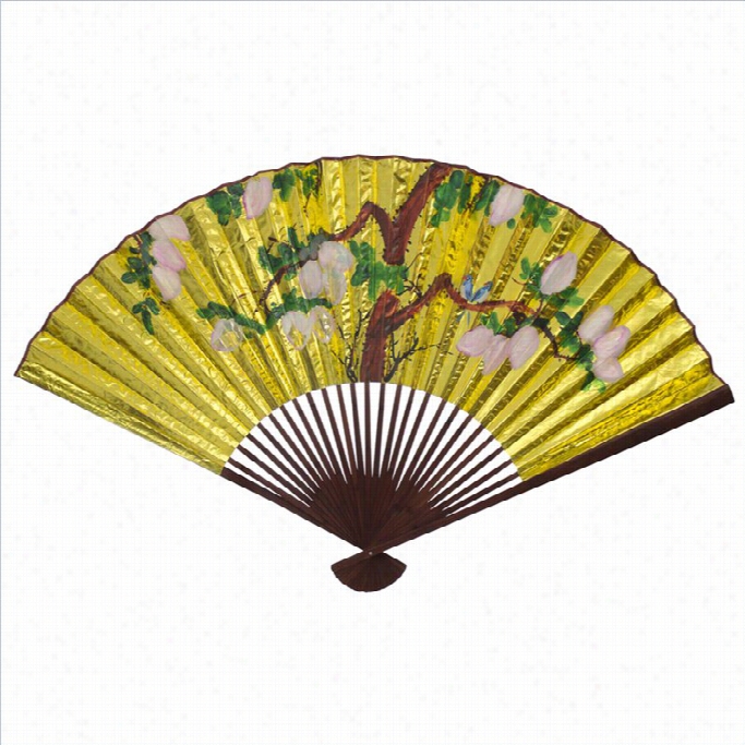 Orientall Furniture Fan  Wall Decor In Gold-small