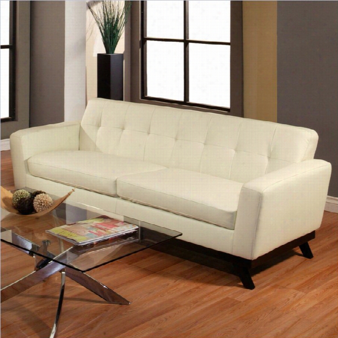 Pastel Furniture Qarchak Ldather Sofa In Ivory