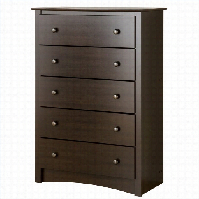 Prepac Fremont 5 Drawer Chest In Espresso Polish