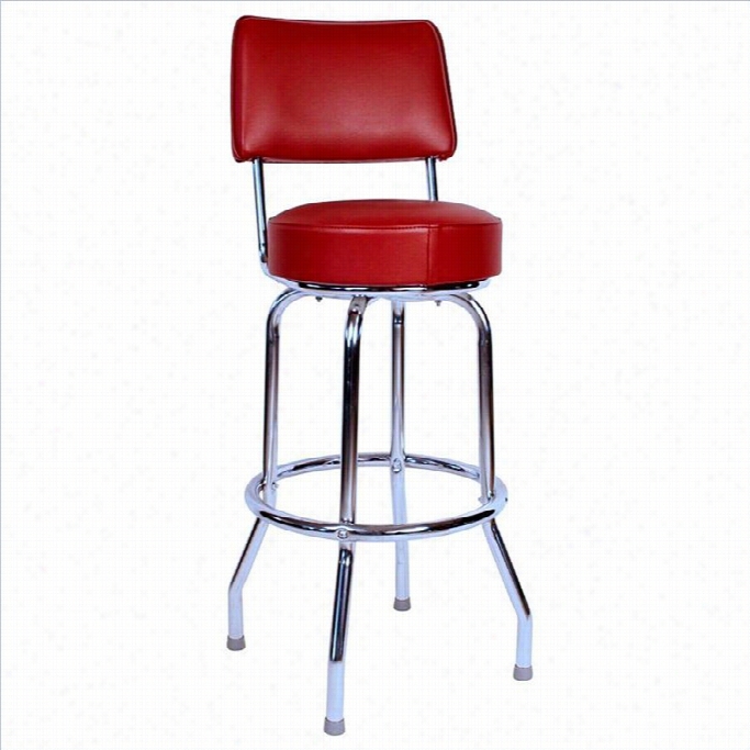 Richardson Sezting Ertro 1950s  24 Swivel Bar Stool In Wine-24 Inch