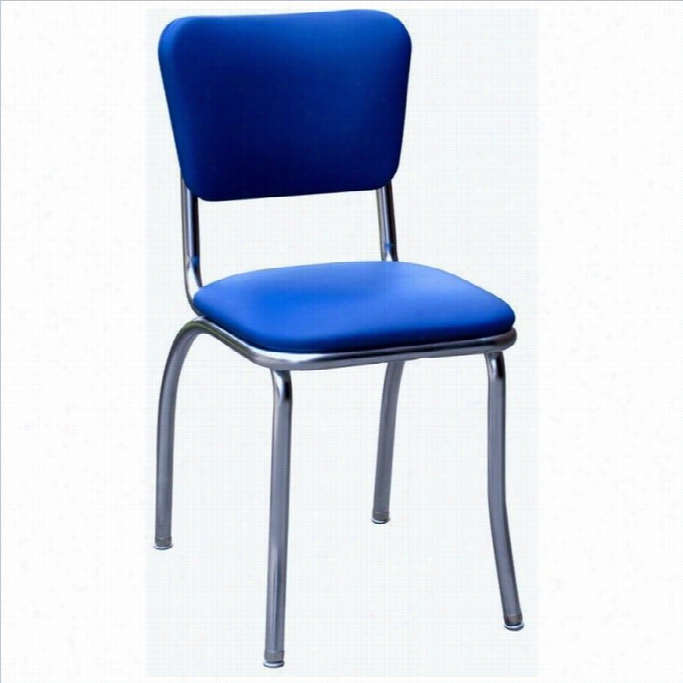 Richarsdon Seating Retro 1950s Chrome Dinr Dniing Chair In Royal Blue
