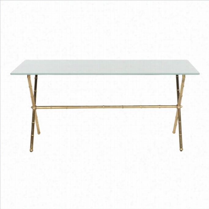 Saavieh Bogen Irn And Glass Accejt Table In Gold And White