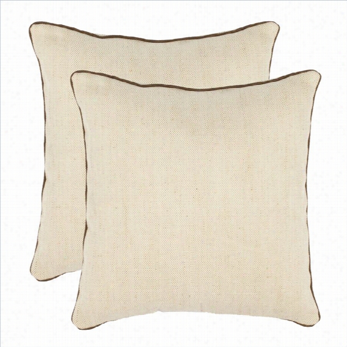Safaviieh Isla 18 Decorative Pillow In Wheat (set Of 2)