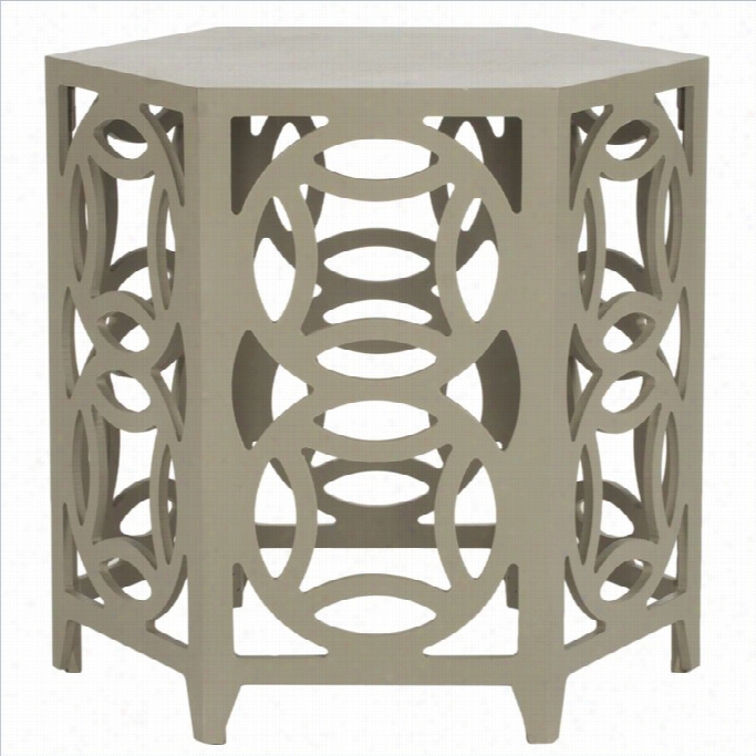 Safavieh Natanya Bayur Forest Side Table In Pearl Taupe