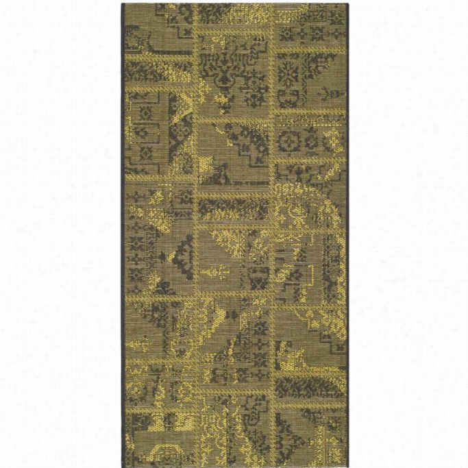 S Afavieh Palzzzo Accent Rug In Black / Green